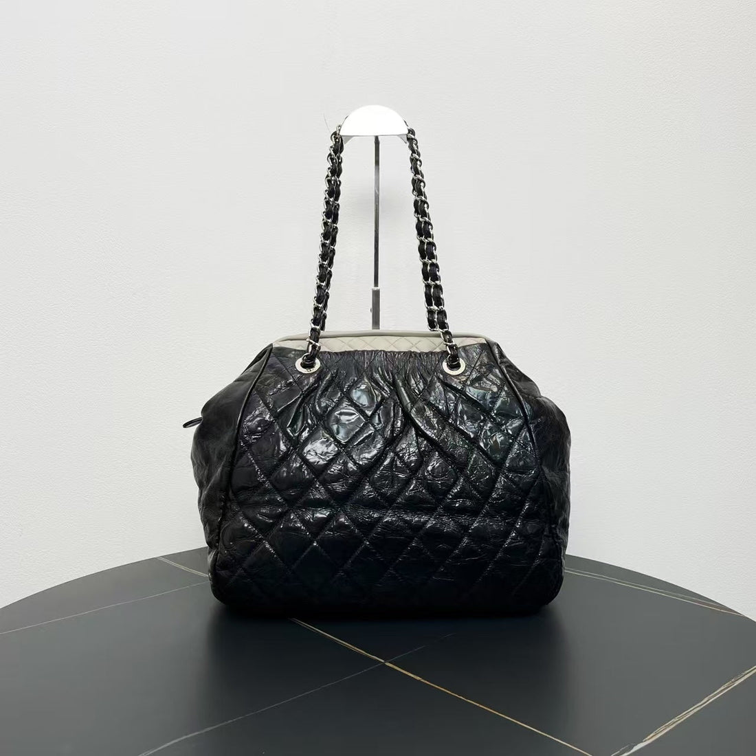 Top Quality Chanel Quilted Black Lambskin Tote Bag 2009-2010