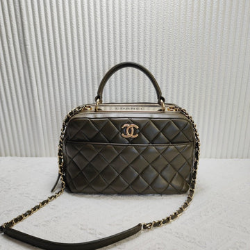 Chanel Quilted Black Top Handle Bag 12082344