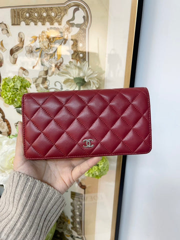 Chanel Red Bifold Wallet #5A -  Leather Luxury