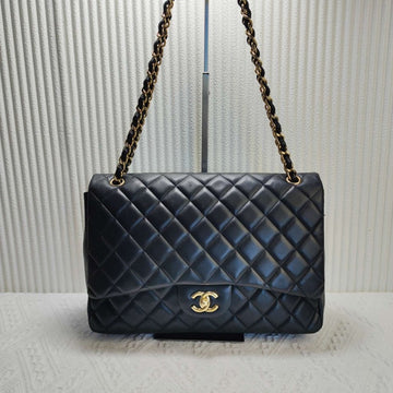 Top Quality Chanel CF Maxi Lambskin Shoulder Bag Black