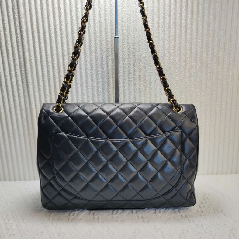 Top Quality Chanel CF Maxi Lambskin Shoulder Bag Black