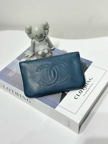 Top Quality Chanel Caviar Wallet Blue 27-Series
