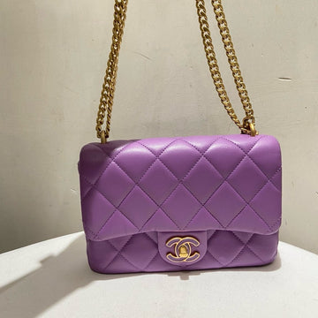 Chanel Lambskin Purple Shoulder Bag