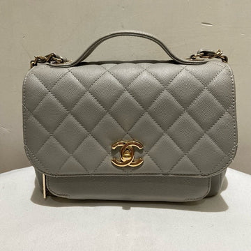 Chanel Affin Medium Gray Caviar Leather Shoulder Bag