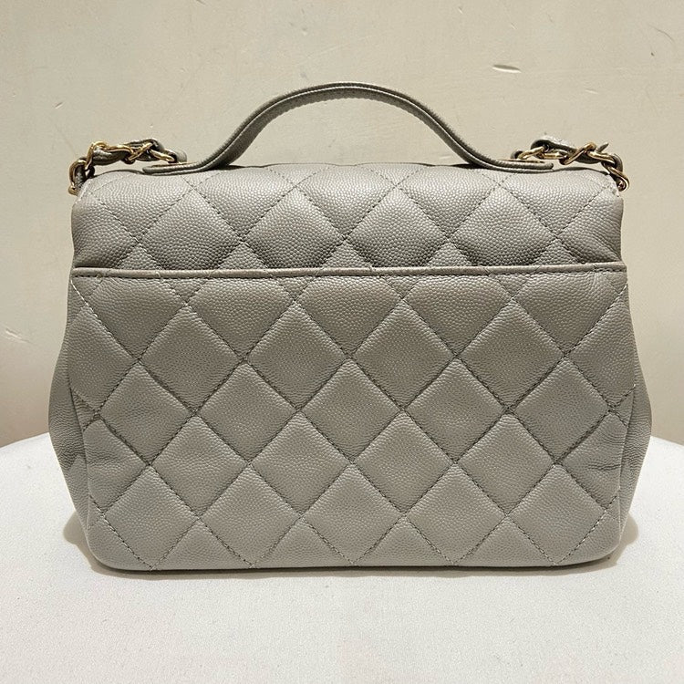 Chanel Affin Medium Gray Caviar Leather Shoulder Bag