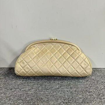 Chanel Quilted Beige Clutch