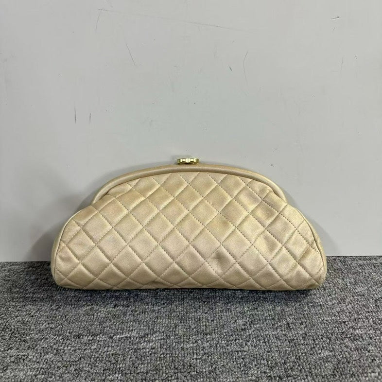 Chanel Quilted Beige Clutch