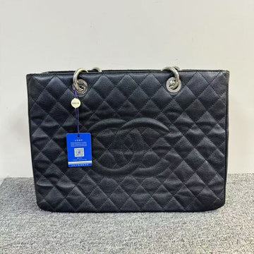 Chanel GST Tote Bag Black Quilted Leather