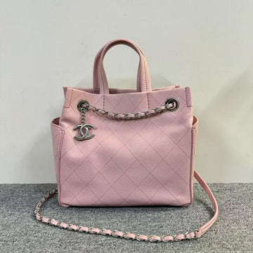 Chanel Two-Way Pink Leather  Bag -  Designer Handbag
