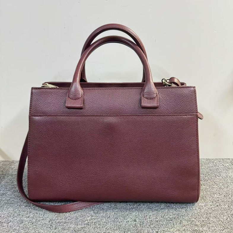 Chanel  Bordeaux Leather Two-Way Handle and Crossbody Bag