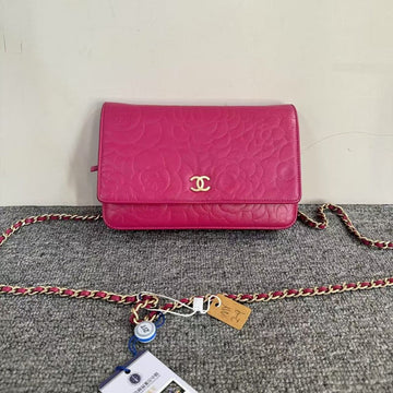 Chanel Wallet On Chain WOC MY2-9 Pink Leather Crossbody Bag