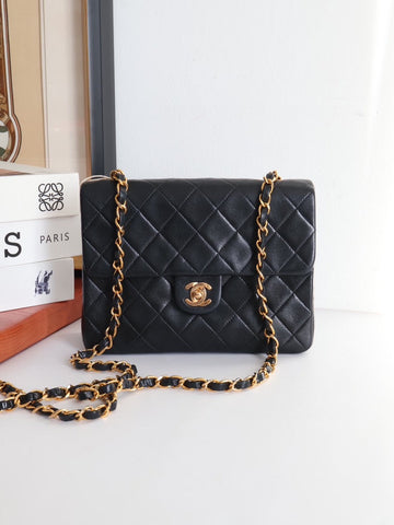 Chanel CF Small Black Leather Chain Shoulder Bag -  #4SanEE