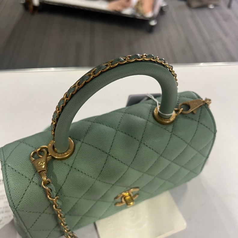 Chanel  Cocohandle Small Green Top Handle Bag
