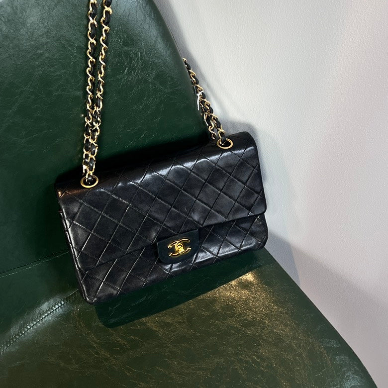 Chanel CF Black Leather Chain Shoulder Bag AF511