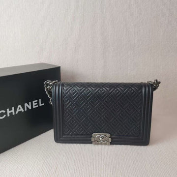 Chanel Leboy Bag 4123111 Quilted Black Leather Crossbody