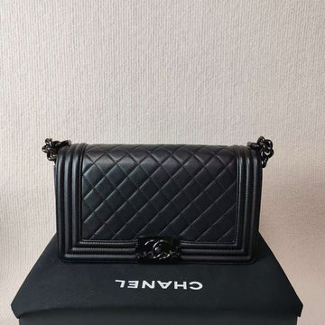 Chanel  Leboy Bag 5010102 Black Leather Shoulder Bag