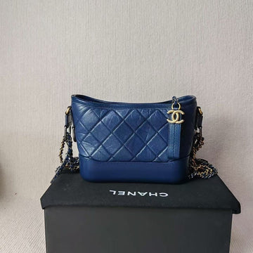 Chanel Gabrielle Bag 5010605 in Blue Quilted Leather Shoulder Bag