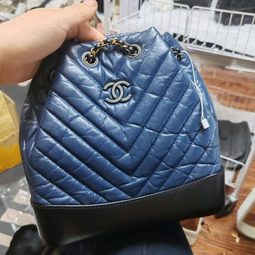 Chanel Bucket Bag 5011903 Blue Quilted Leather