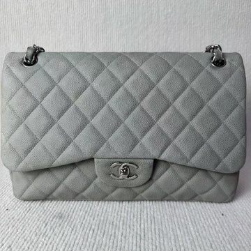 Chanel Classic Flap CF Bag Grey Shoulder Bag -  Designer Handbag