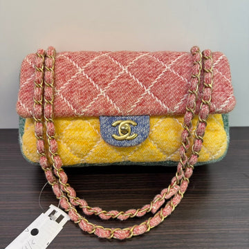 Chanel Multicolor Fabric Medium Single Flap Bag LB109750