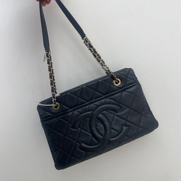 Chanel  CC Timeless Black Caviar Leather Tote Bag