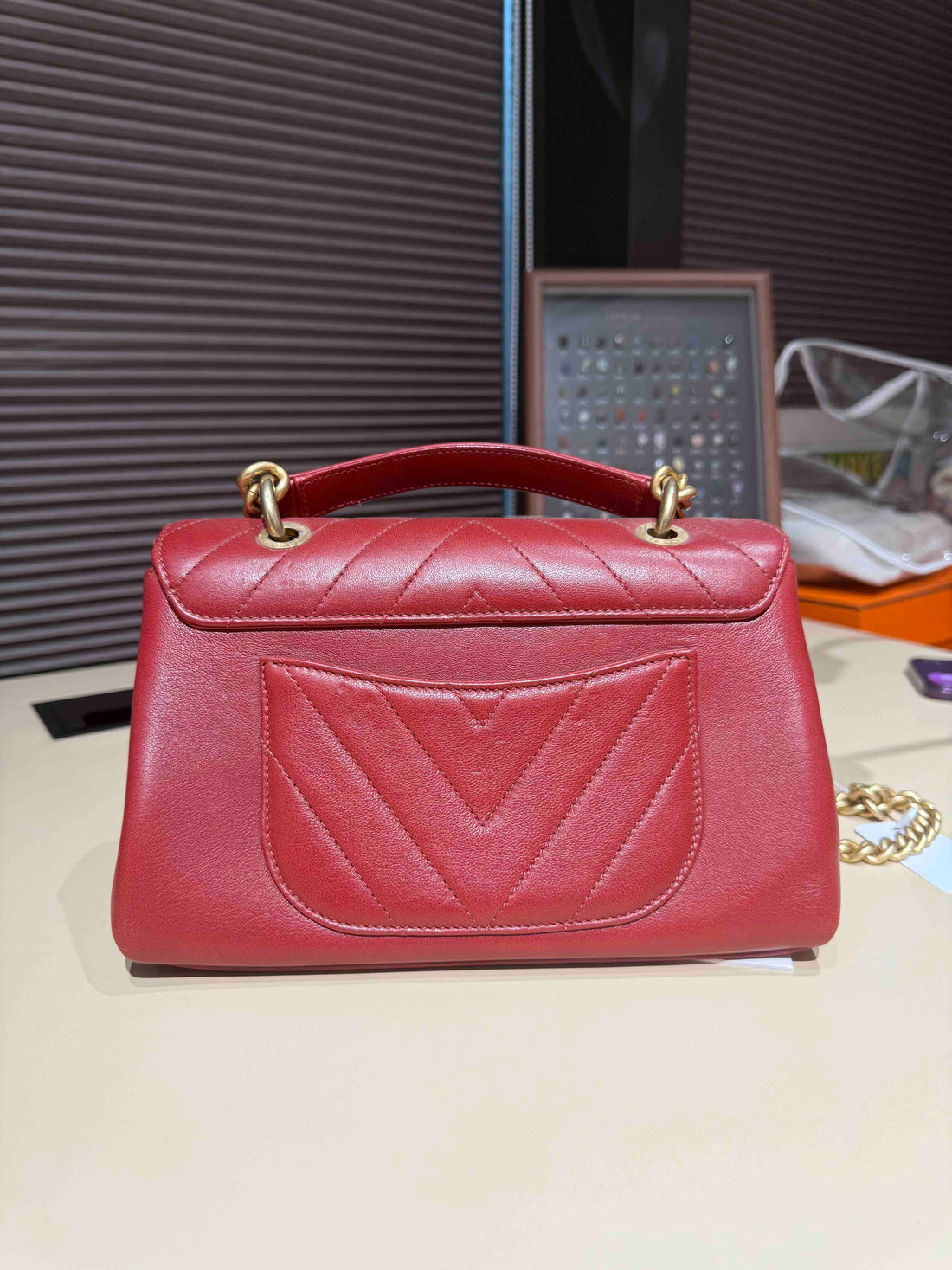 Chanel 2017 Red Top Handle Flap Bag