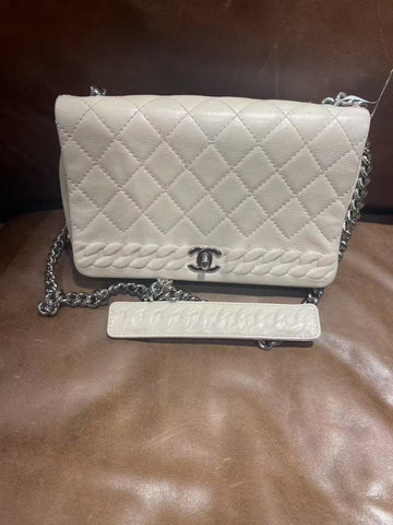 Chanel Classic White Shoulder Bag