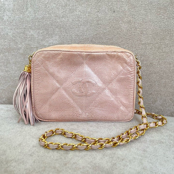 Chanel Camera Bag in Blush Pink Exotic Leather Crossbody Bag