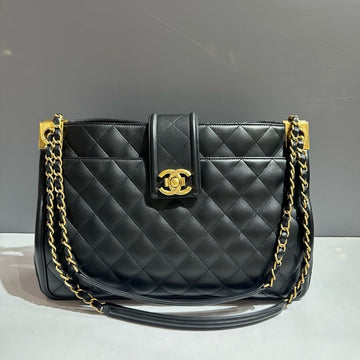 Chanel Quilted Black Tote Bag