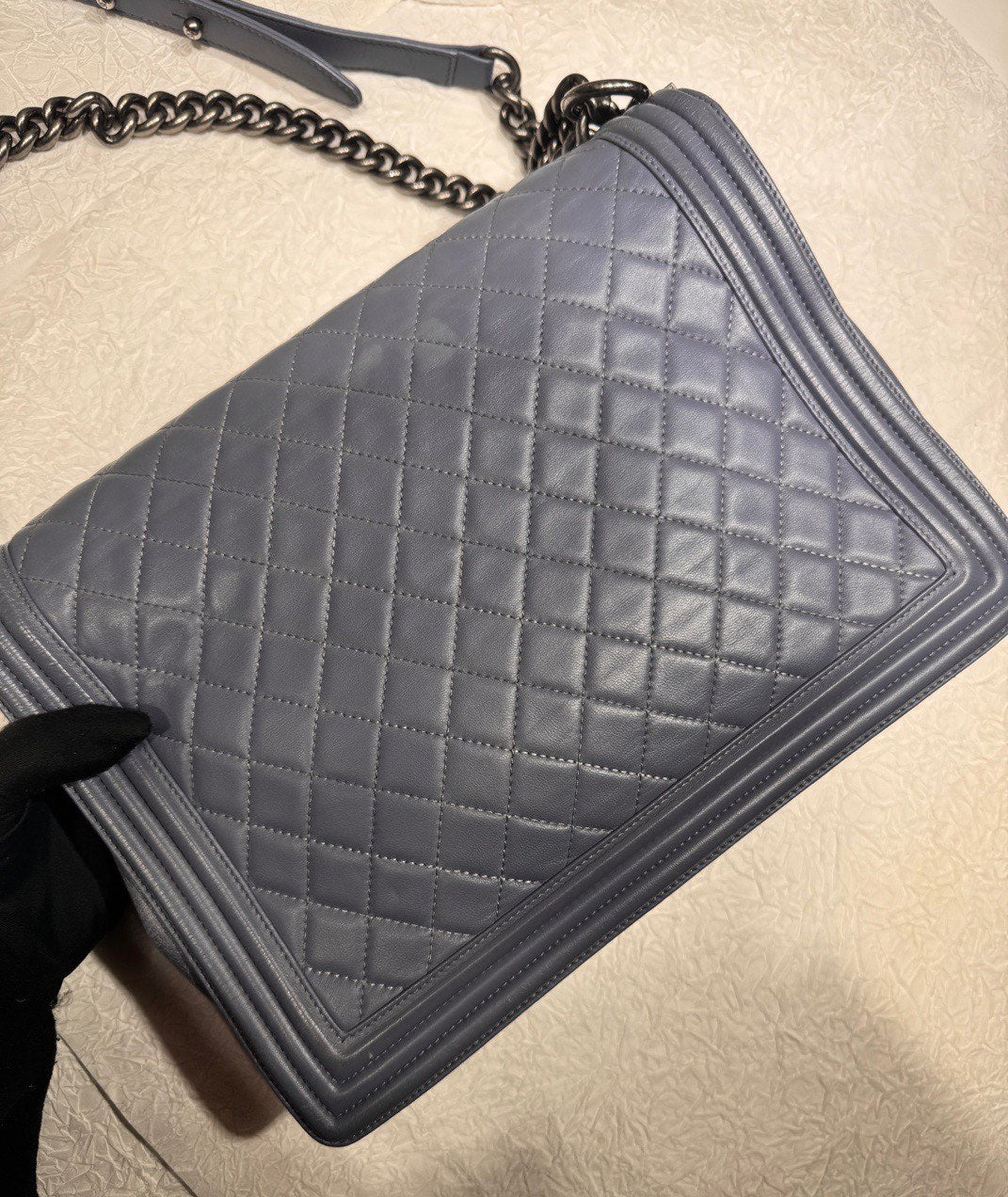Chanel Le Boy XXL Haze Blue Lambskin Shoulder Bag