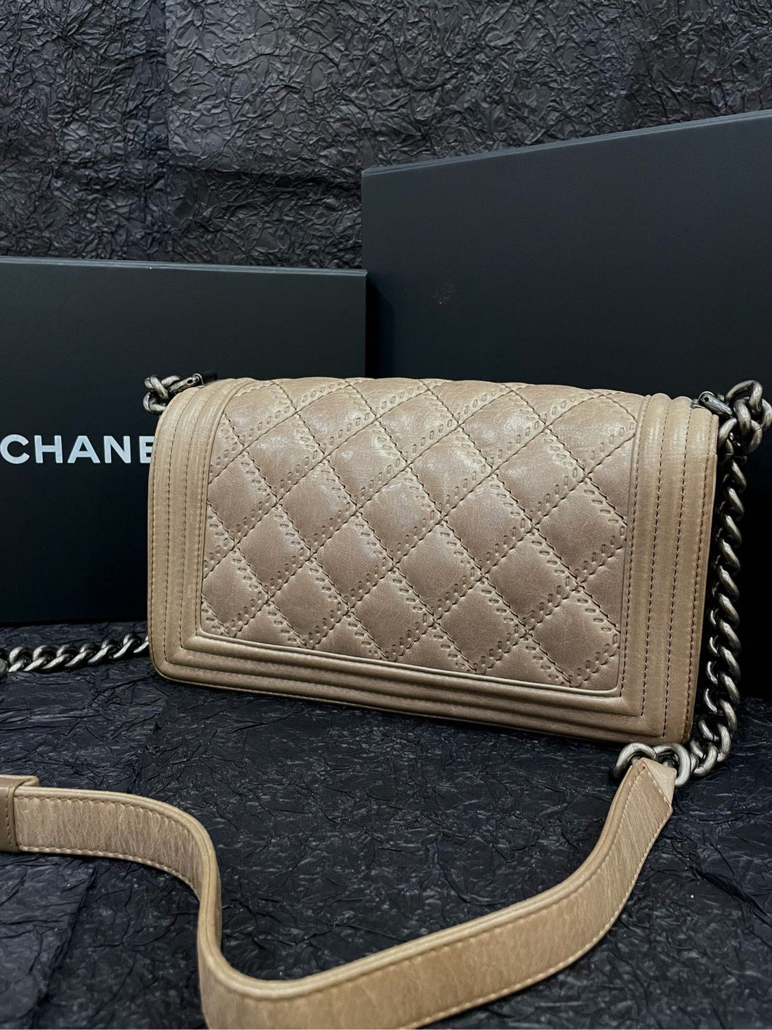 Chanel  Limited Design LeBoy Medium Flap Bag Beige Shoulder Bag