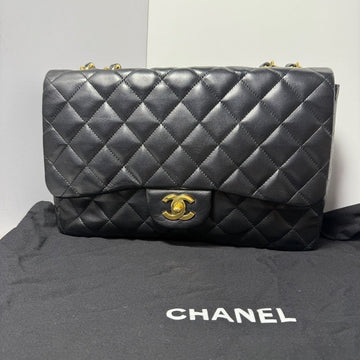 Chanel Jumbo Lambskin Single Flap Black Shoulder Bag