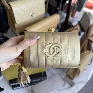 Chanel Gold Mini Clutch -  Designer Handbag
