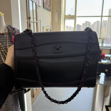 Chanel Classic Black Leather Shoulder Bag