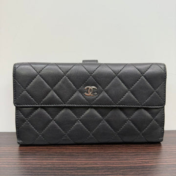 Chanel Lambskin Quilted Black Long Wallet LB107984