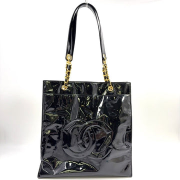 Chanel  Leather Chain Tote Bag Black N409268