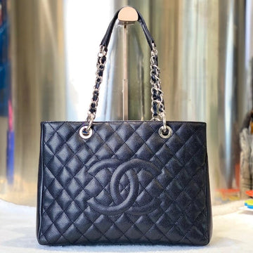 Chanel GST Tote Black Leather Shoulder Bag 0503