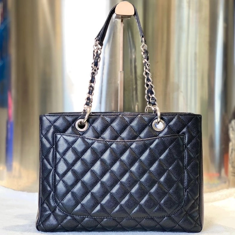 Chanel GST Tote Black Leather Shoulder Bag 0503