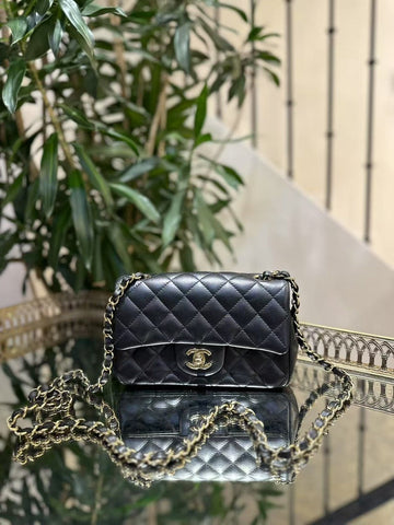 Chanel Mini Classic Black Leather Shoulder Bag