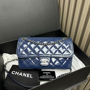 Chanel Classic Flap Blue  Leather Shoulder Bag