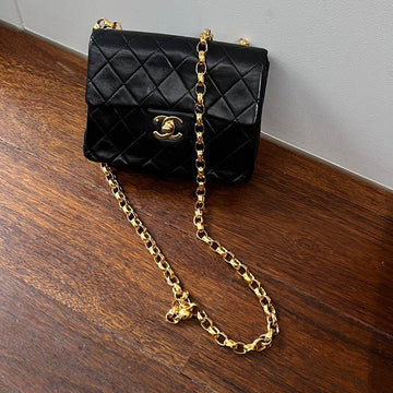 Chanel  Leather Chain Shoulder Bag AF510 Black