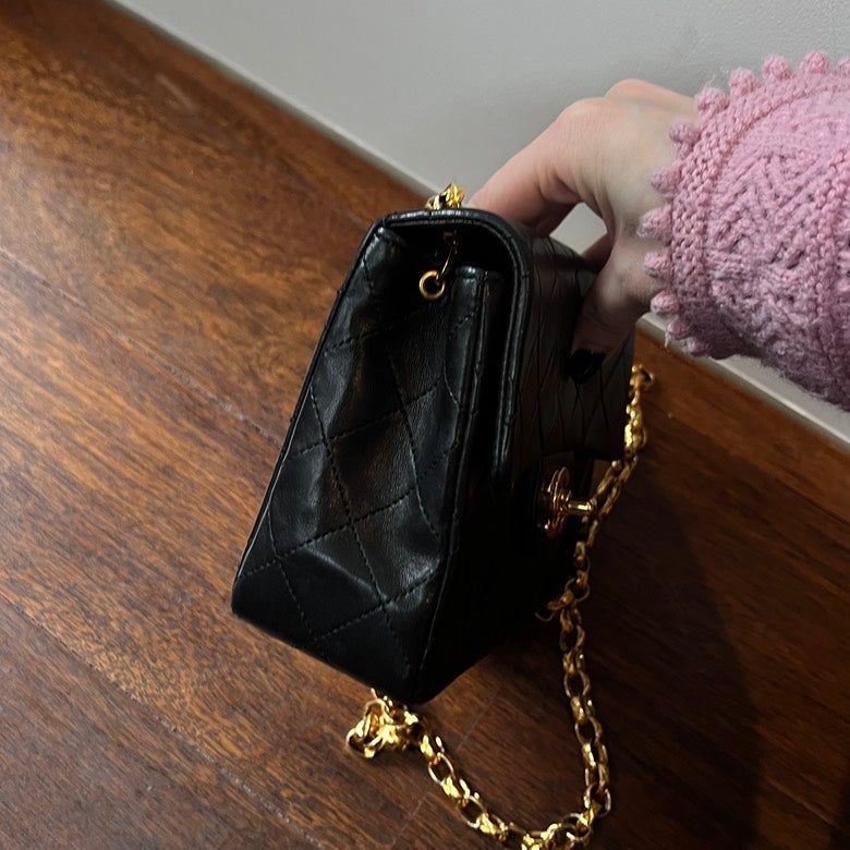 Chanel  Leather Chain Shoulder Bag AF510 Black