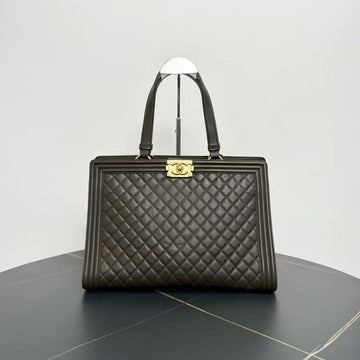 Chanel LeBoy Tote Bag in Black Leather -  Chanel Designer Tote