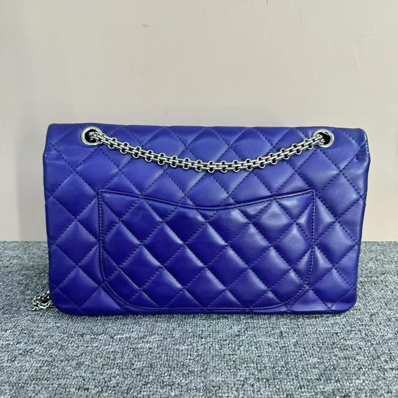 Chanel 2.55 Shoulder Bag Purple Quilted Leather