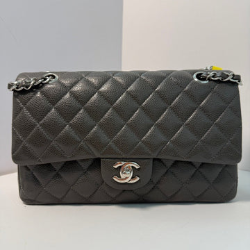Chanel Classic Flap MM Caviar Leather Shoulder Bag in Black