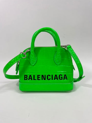 BALENCIAGA 2way Neo Classic Mini Green Leather Crossbody Bag