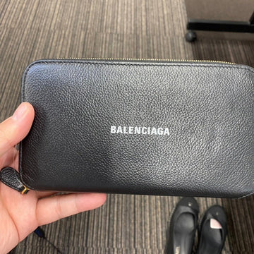 Balenciaga Long Wallet A7326 Black Leather Wallet