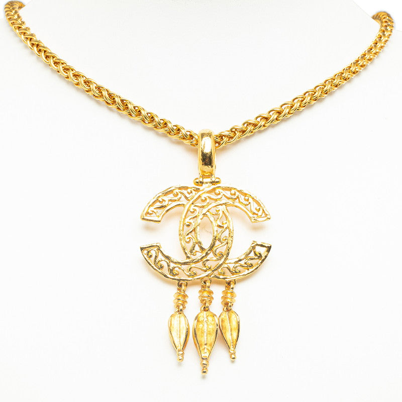 Top Quality Chanel  Coco Mark Swing Necklace Gold Plated