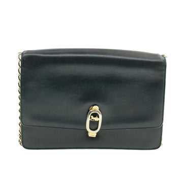 Celine Horse Carriage Chain Shoulder Bag Leather Navy  rd740