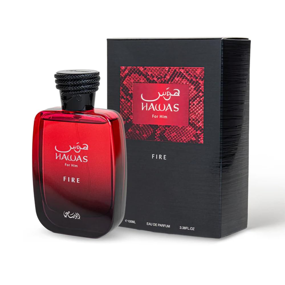 Hawas Fire by Rasasi for Men - 3.4 oz EDP Spray 100ml Perfume